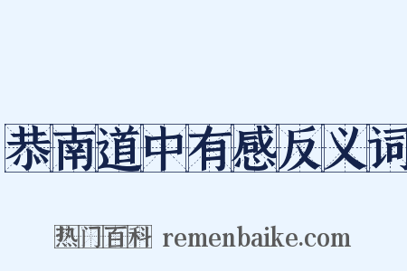 恭南道中有感反义词是什么意思的图片